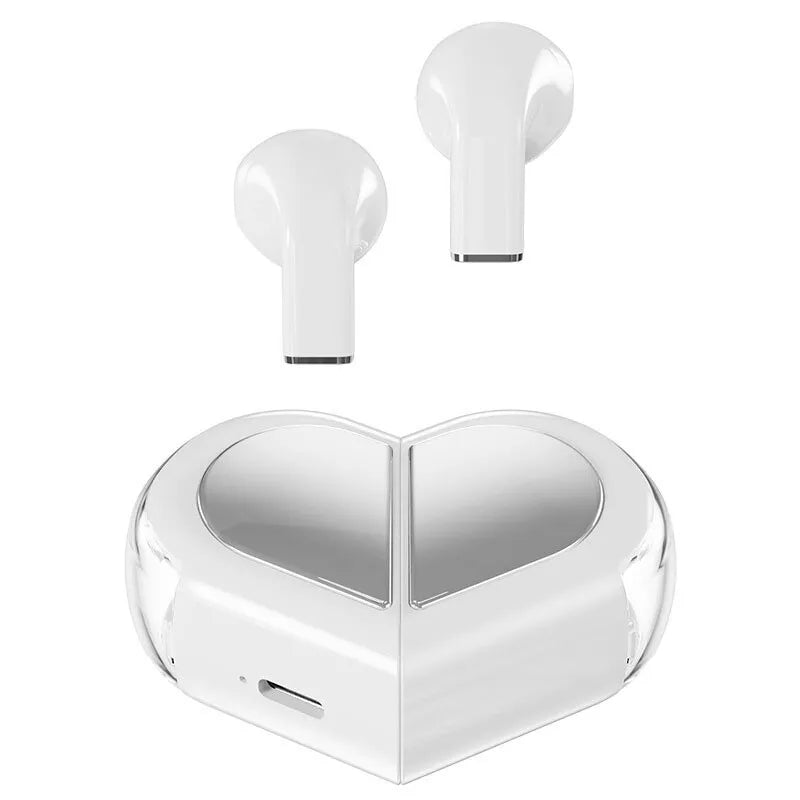 Beautiful & Attractive Heart Shape Wireless Earbuds for Girls & Boys, Best Friends, Lovers, Cute Small Mini Tiny Earbuds