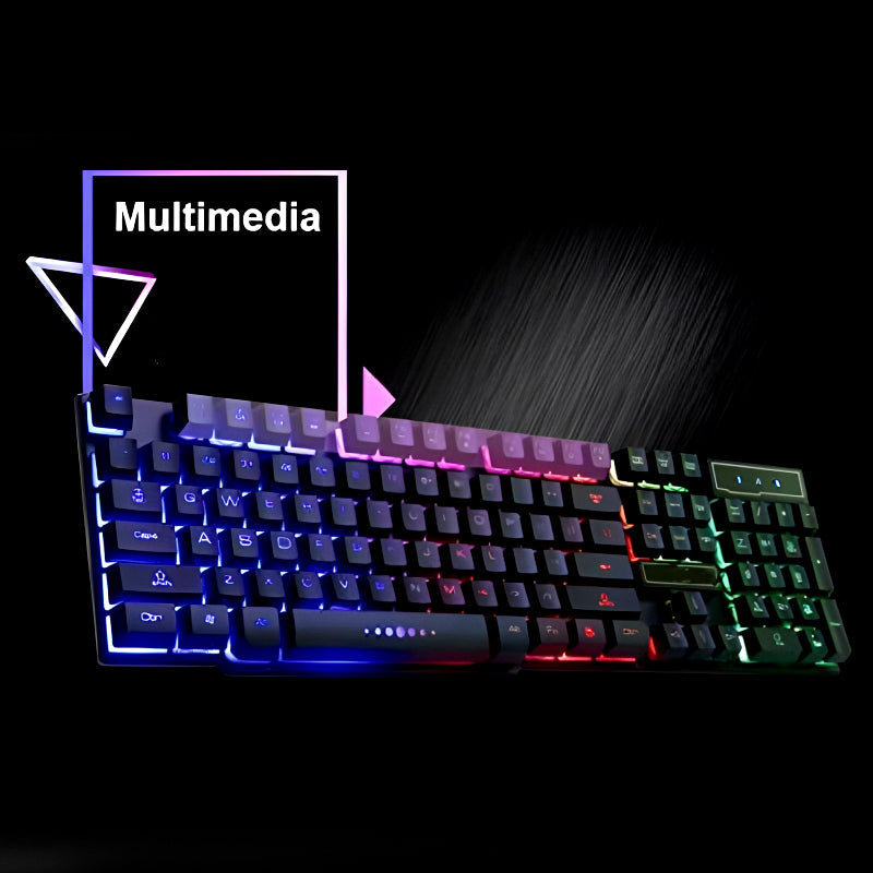 Gaming Keyboard with Aluminum Frame and Rainbow Backlit