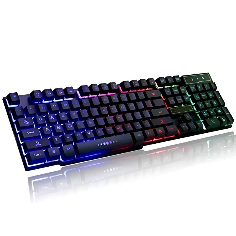 Gaming Keyboard with Aluminum Frame and Rainbow Backlit