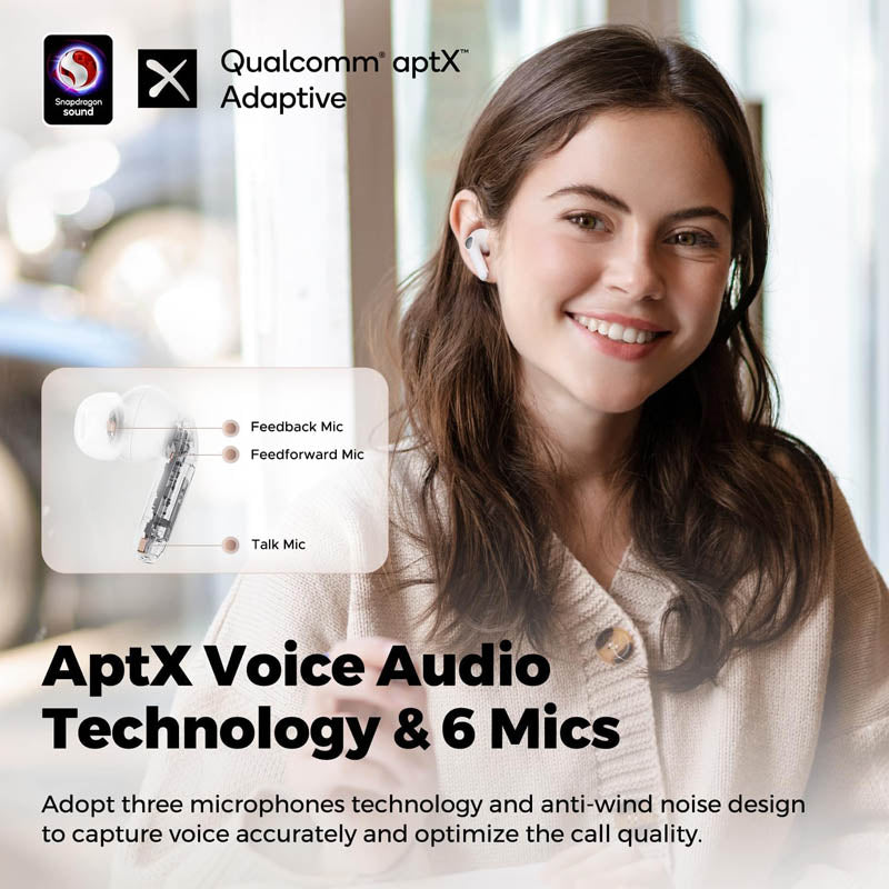 Soundpeats Air4 Pro - White | ANC Hybrid Gaming Airpods | Soundpeats.pk