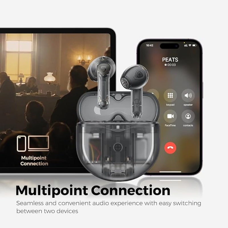 Soundpeats Air4 Wireless ANC Airpods – Transparent Edition Black | Soundpeats.pk