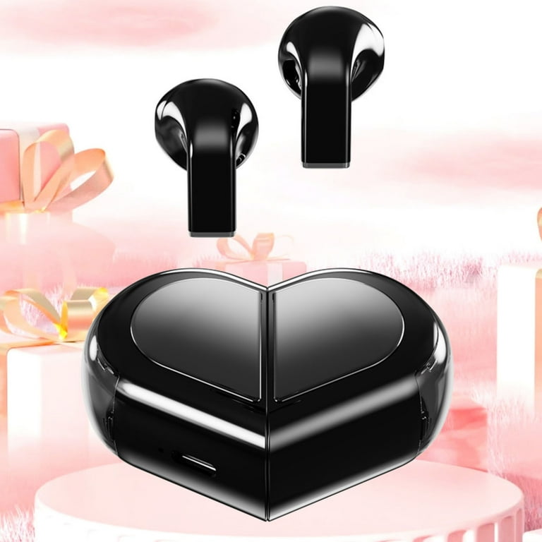 Beautiful & Attractive Heart Shape Wireless Earbuds for Girls & Boys, Best Friends, Lovers, Cute Small Mini Tiny Earbuds