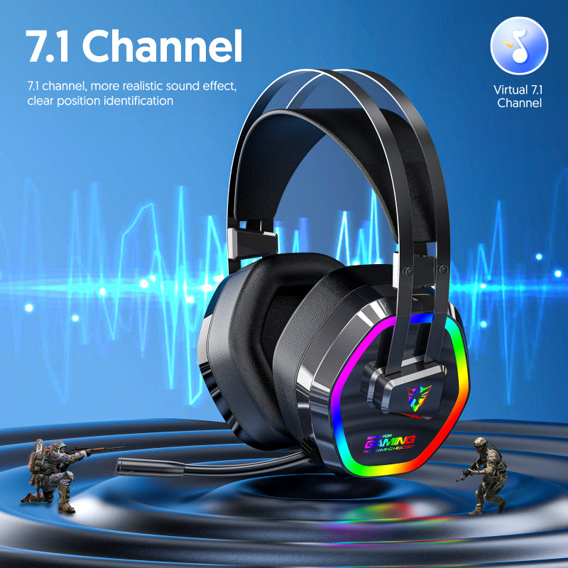 Headset with 7.1 Surround Sound, Noise-Cancelling Mic & 50mm Drivers