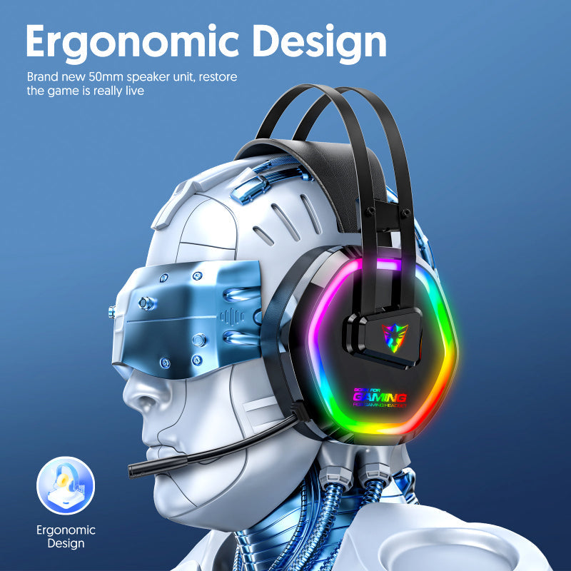 Headset with 7.1 Surround Sound, Noise-Cancelling Mic & 50mm Drivers