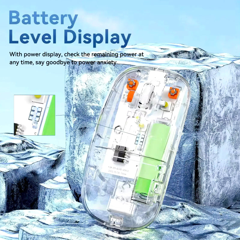 Transparent Dual-Mode Wireless Bluetooth 5.2 Mouse