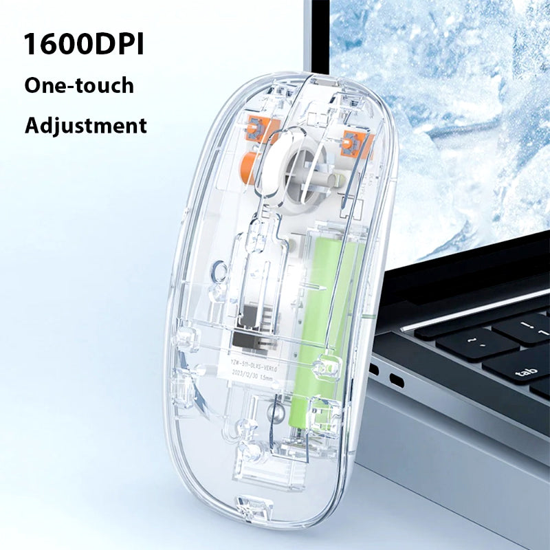 Transparent Dual-Mode Wireless Bluetooth 5.2 Mouse