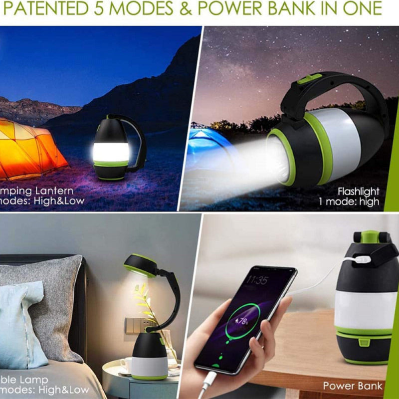 Rechargeable Camping Lantern With Flashlight And Power Bank