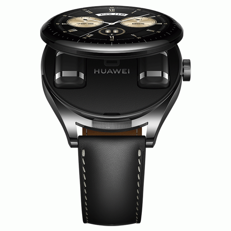 Huawei Buds Smart Watch, Smartwatch and Earbuds, 2-in-1 Touch Controls in One Wide Atrium Area, Noise Cancelling Via AI, Android & iOS, Black